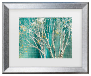 Julia Purinton 'Blue Birch' Matted Framed Art
