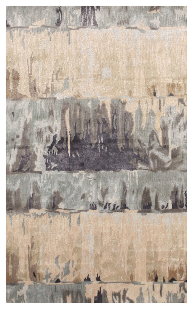 EORC Hand-tufted Green Contemporary Abstract Palermo Rug, Rectangular 5'x8'