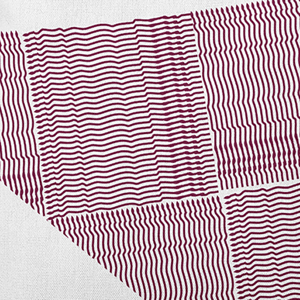 Triangles & Squares Polyester Indoor/Outdoor Pillow, Maroon Red, 20"x20"