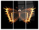 "Fire Fractal Butterfly in Dark" Metal Wall Art, 3 Panels, 36"x28"