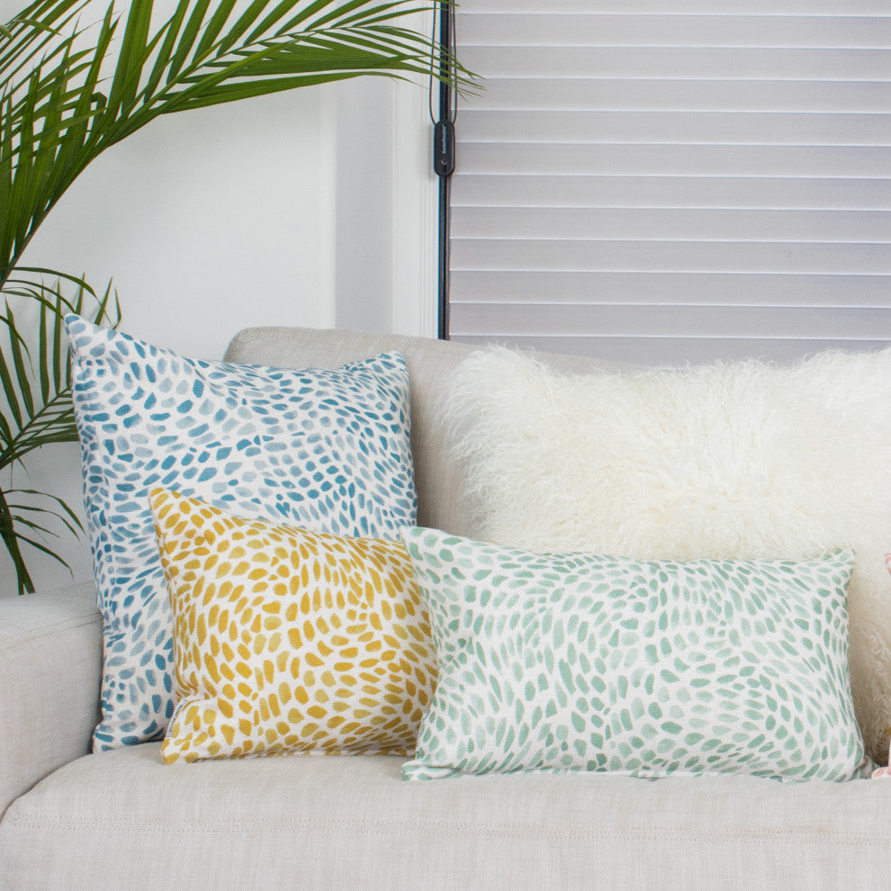 Matisse Dots Golden Yellow Throw Pillow 12x19, with Polyfill Insert