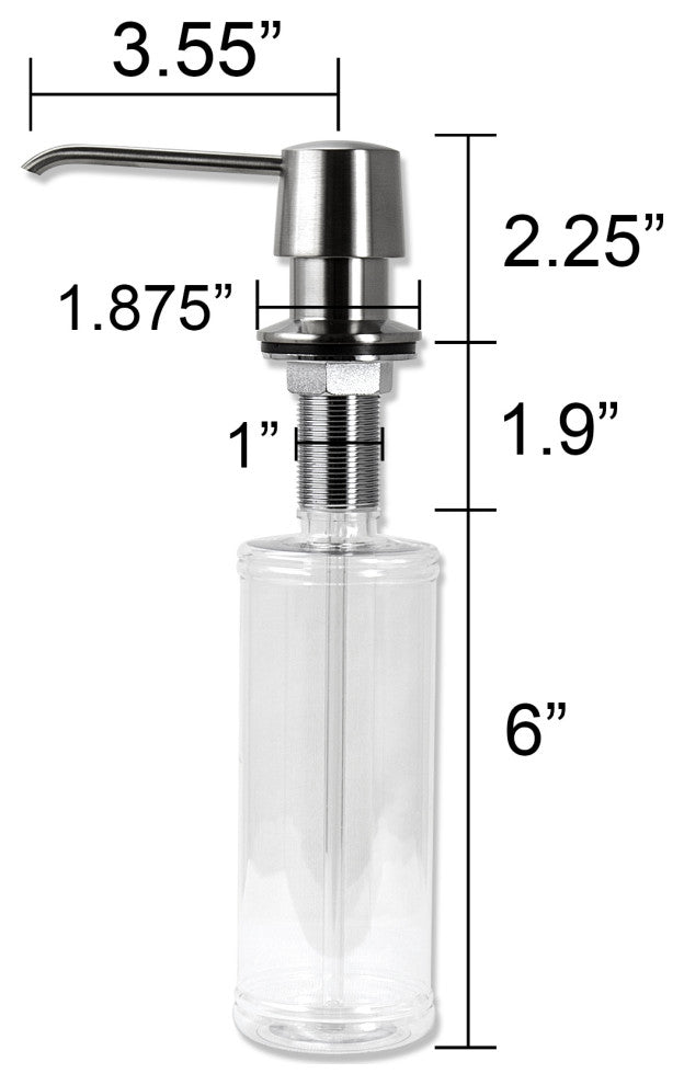 Kitchen Soap/Lotion Pump Dispenser, Brushed Nickel