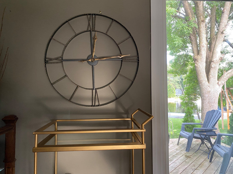 Round Wrought Iron Antique Wall Clock