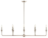 Alvaro 45.5" 8 Light Linear Chandelier, Polished Nickel, 8 Light