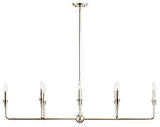 Alvaro 45.5" 8 Light Linear Chandelier, Polished Nickel, 8 Light