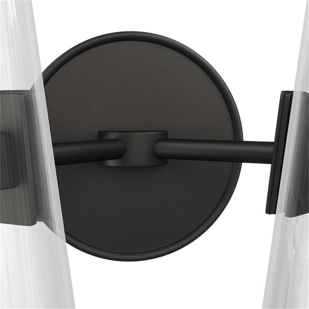 Beacon 2-Light Wall Sconce, Clear Black