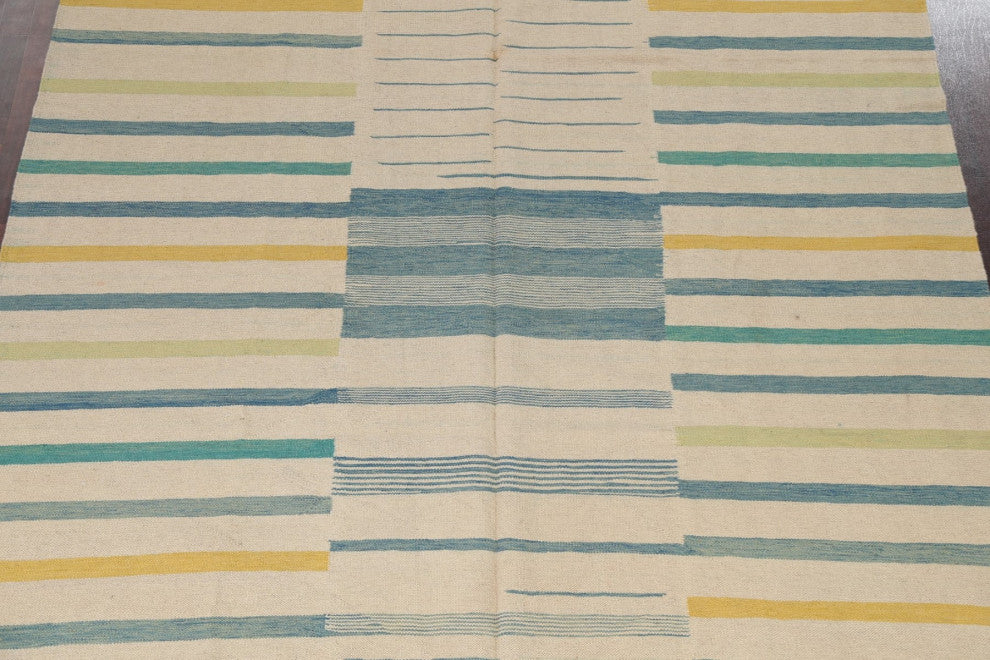 Kilim Oriental Wool Area Rug Flat-weave Contemporary Carpet 8x10