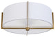 White Contemporary Semi-Flush Mount With Aged Brass Metal