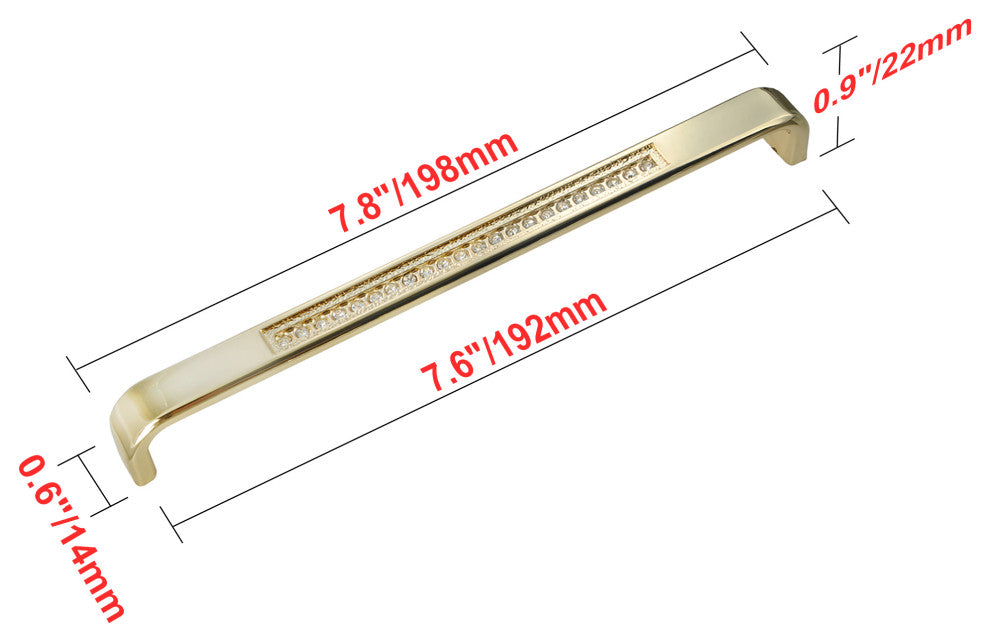 Utopia Alley Gleam Cabinet Pull, Polished Gold, 7.5", 1 Pack
