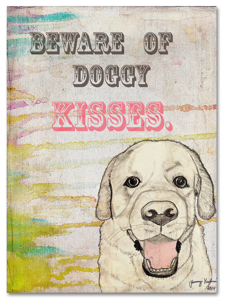 Tammy Kushnir 'Beware Of Doggy Kisses' Canvas Art, 35" x 47"