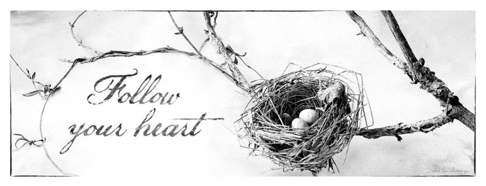 "Nest and Branch III Follow Your Heart" Print by Debra Van Swearingen, 42"x16"