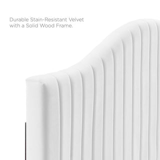 Juniper Channel Tufted Performance Velvet King Platform Bed, White