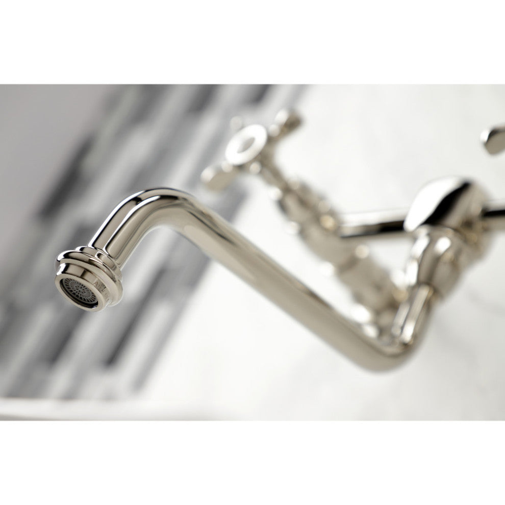 Kingston Brass KS1216BEX Essex Wall Mount Bathroom Faucet, Polished Nickel
