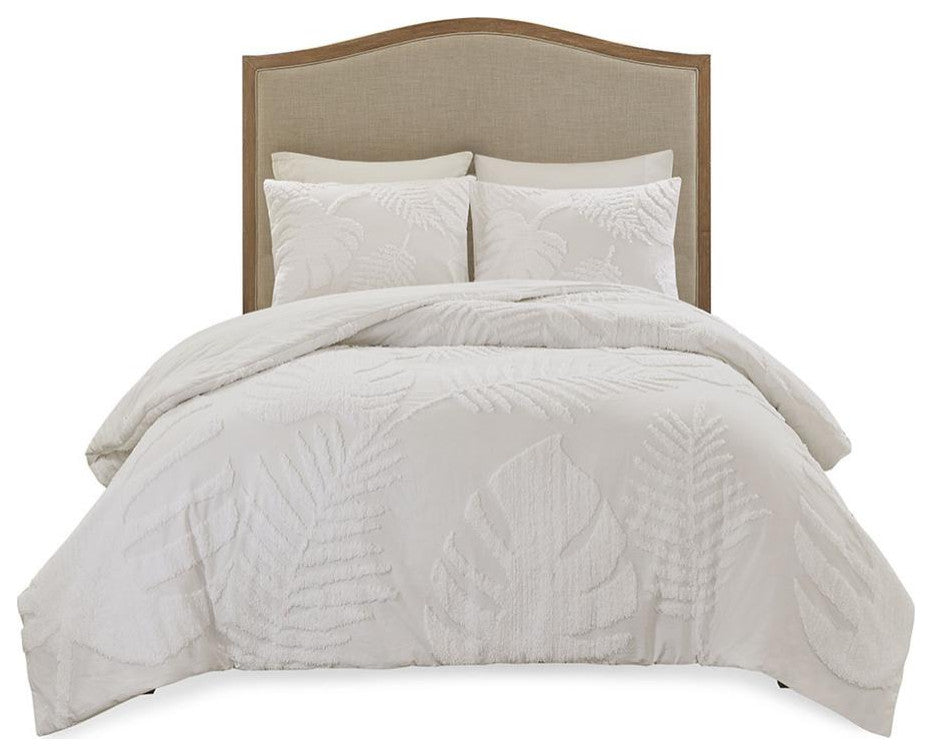 100% Cotton Chenille Palm Duvet Cover Set WithTufted Technique, MP12-6223
