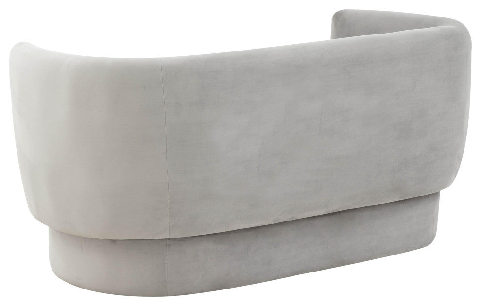 Isabella Light Gray Velvet Loveseat, Light Gray