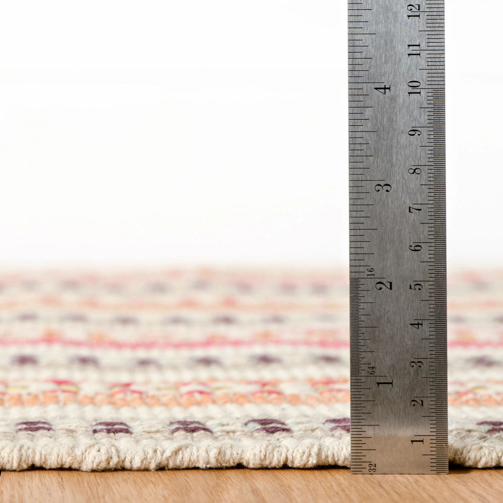 Kit Kemp x Dash & Albert Long Slade Spice Handwoven Cotton Rug, Multi, 8' x 10'