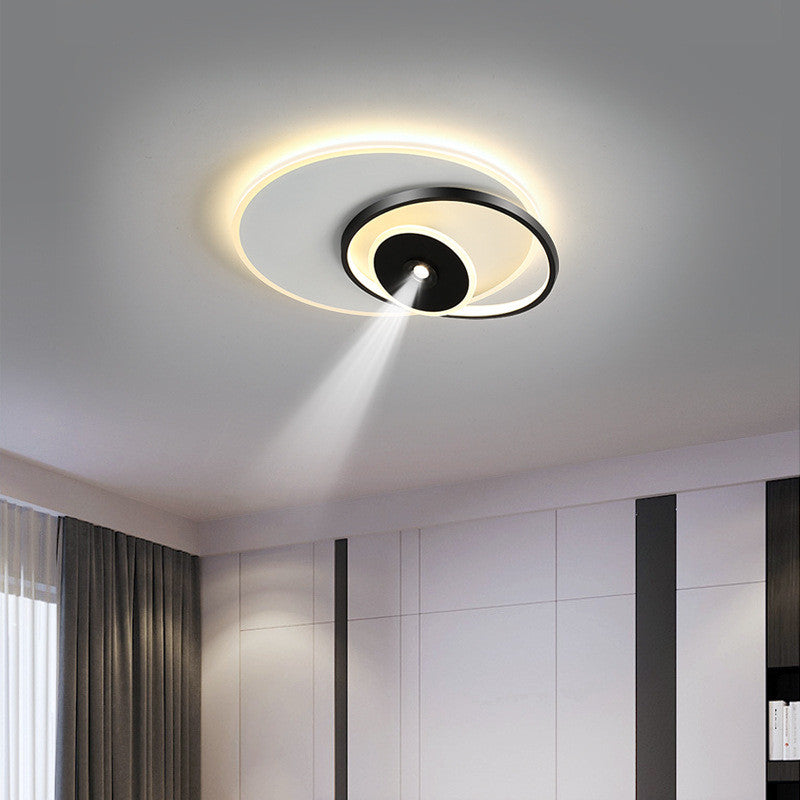 Spa | Dimmable LED Ceiling Lamp, Round Black, Cool Light