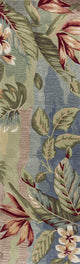 HomeRoots 2' x 7' Blue or Sage Tropical Leaves Rug
