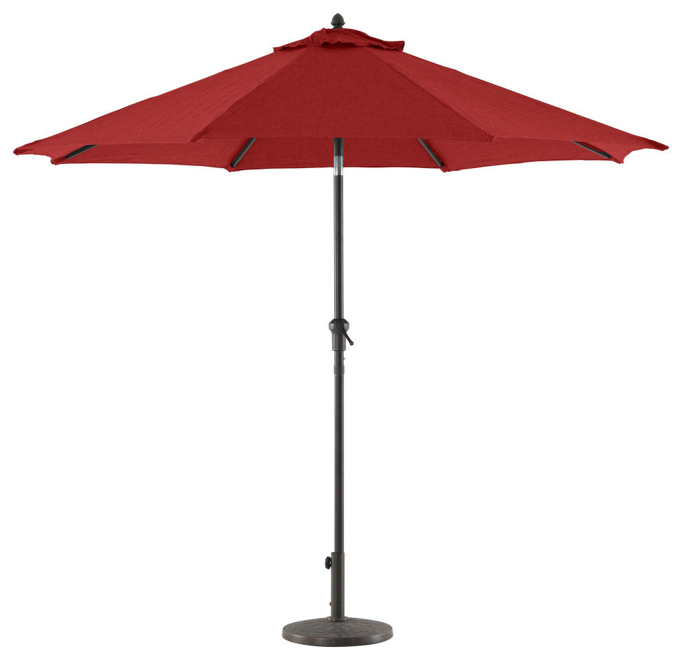 Royal Garden 9' Aluminum Crank and Tilt Market Umbrella, Red