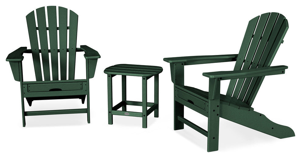 Polywood Palm Coast Ultimate Adirondack 3-Piece Set, Green