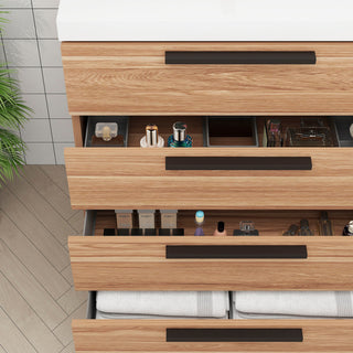 Carla 30" Freestanding Bathroom Vanity, White Oak