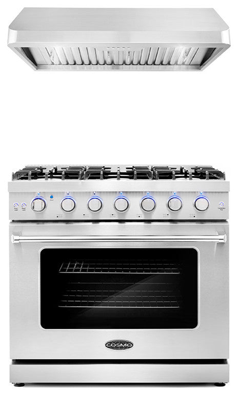 2-Piece Kitchen, 36" Gas Range and 36" Under Cabinet Range Hood