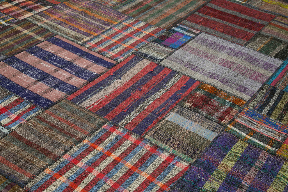 Rug N Carpet - Handmade Anatolian 10' 9'' x 13' 5'' Rustic Patchwork Kilim Rug