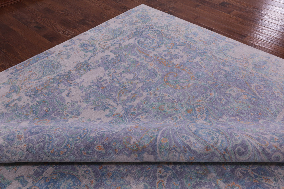Wool and Silk Modern Handmade Rug 12' 0" X 15' 1" Q8858