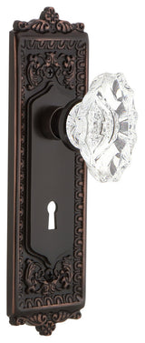 Egg & Dart Plate Privacy Chateau Knob, Timeless Bronze