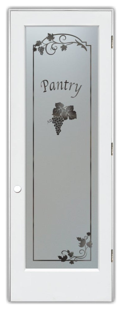 Pantry Door - Grape Cluster Grape Ivy - Primed - 30" x 84" - Knob on Left -...