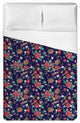 Navy Florals Queen Brushed Poly Duvet