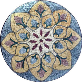 Mosaic Medallion, Flower of The Nile, 24"x24"