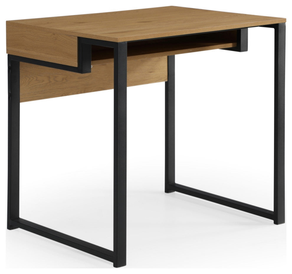 Loft Lyfe Edie Desk, Open Front Storage, Natural/Black 31.5Lx23.6Wx30H