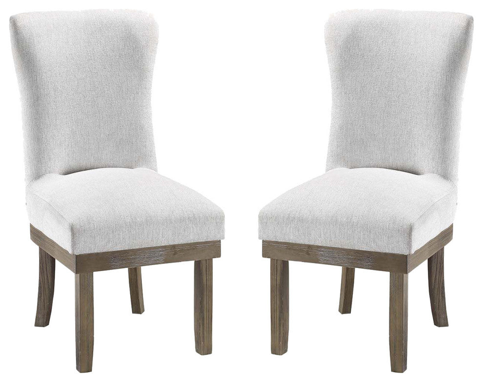 Set of 2 Linen Side Chair, Gray