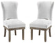 Set of 2 Linen Side Chair, Gray