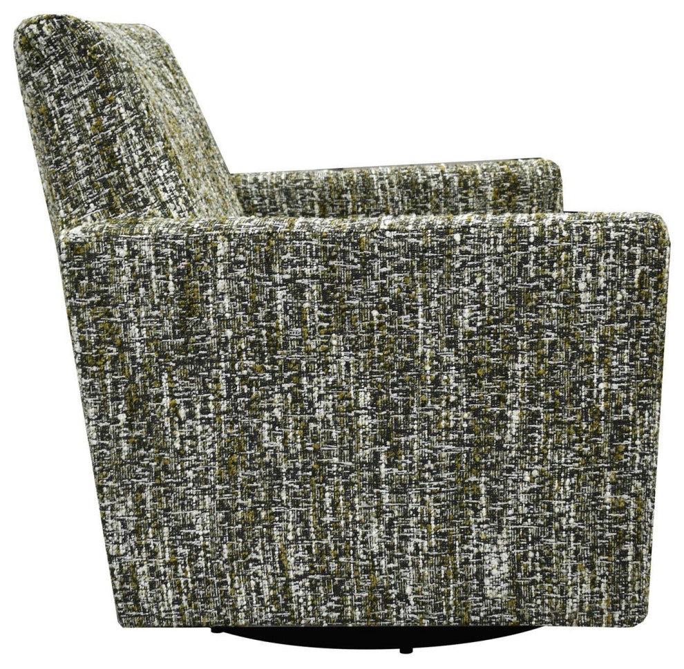 Lounge Upholstered Swivel Club Chair, Paris Green