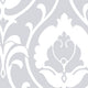 Modern Damask Wallpaper, Gray and White, 1 Bolt