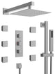 Thermostatic Shower Faucet 12" Rain Shower Head with Handheld Slide Bar System, Brushed Nickel