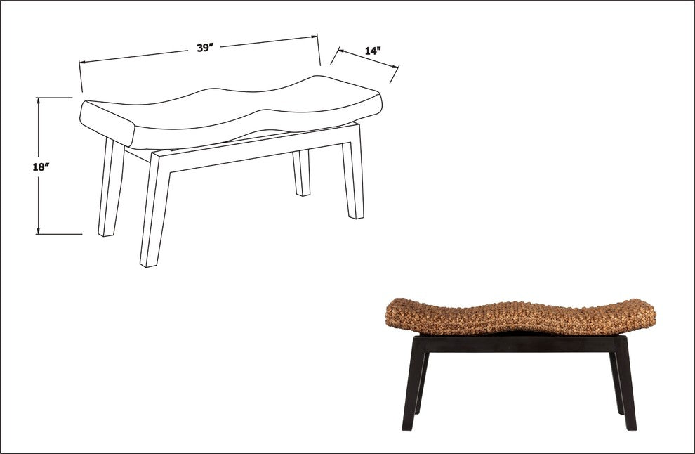 East at Main Myra Wood and Water Hyacinth Bench, Brown