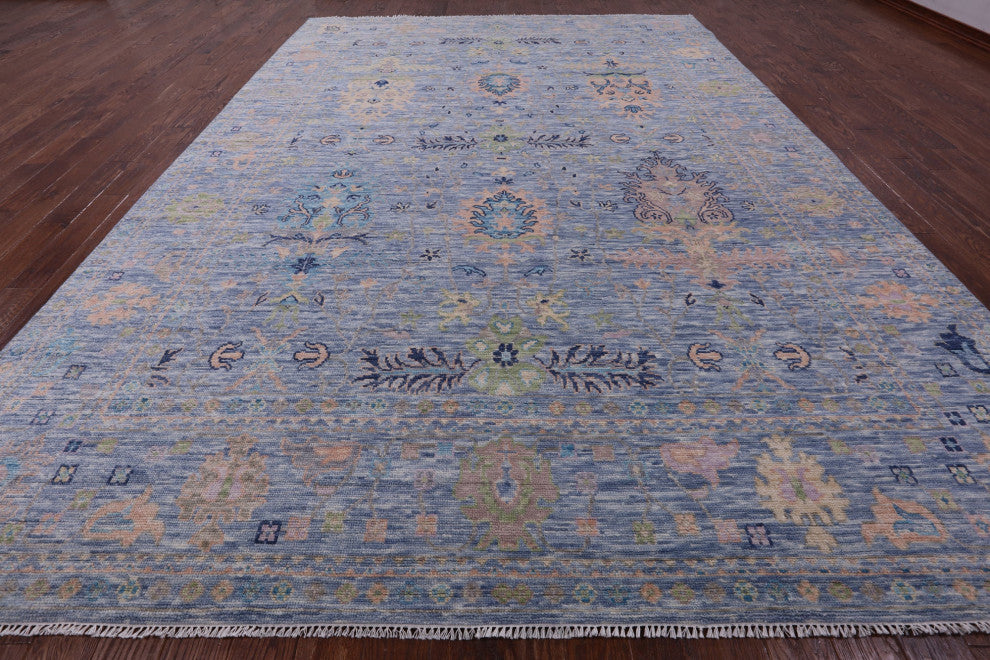 Turkish Oushak Handmade Wool Rug 9' 11" X 14' 2" - Q14963