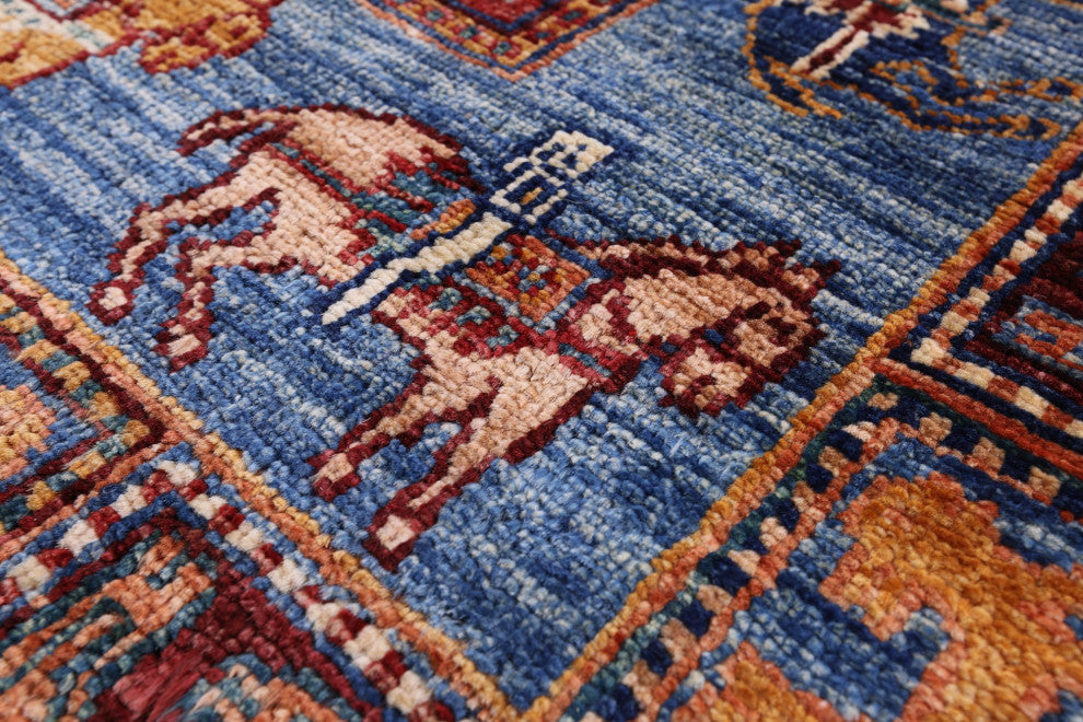 Handmade Antiqued Pazyryk Historical Design Rug 2' 8" X 4' 3" Q10976