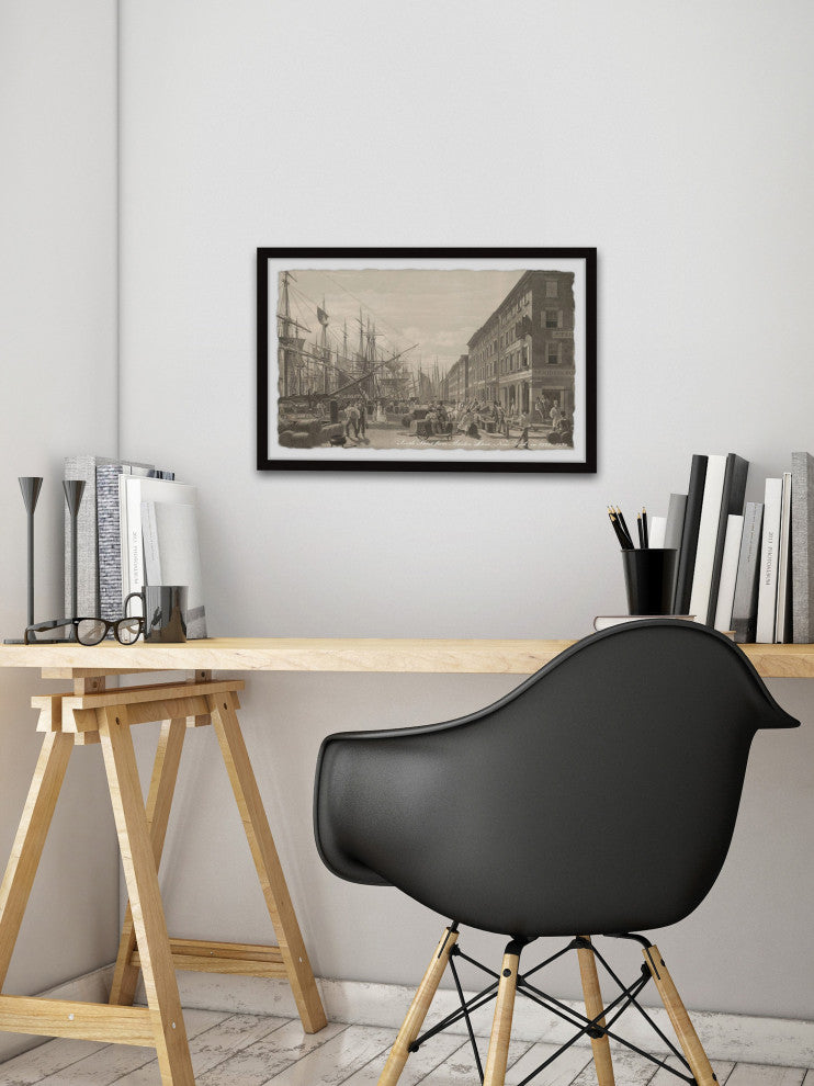 "Seaport" Framed Painting Print, 36x24