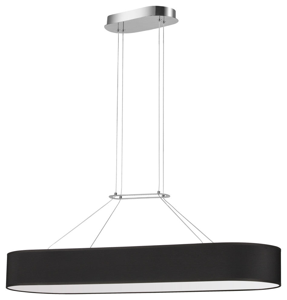 Black Modern Pendant With Polished Chrome Metal
