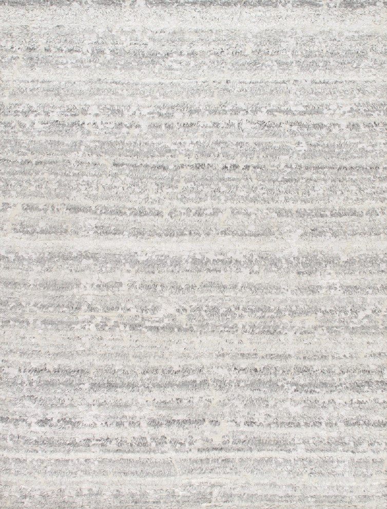 Pasargad Home Vogue Collection Hand-Knotted Silver Wool Area Rug, 8'x10'