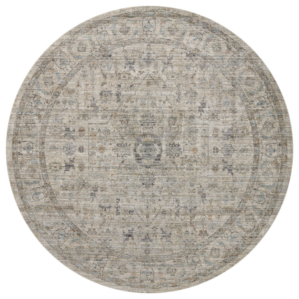 Jean Stoffer x Loloi Katherine Area Rug, Beige / Mist, 18" X 18" Sample