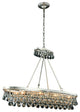 Bettina 31" 8-Light Pendant, Silver Leaf, Clear Crystal