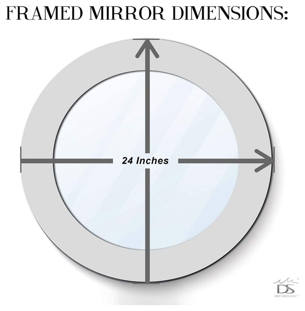 DecorShore 24" Decorative Mosaic Glass Wall Mirror (Golden Sands)