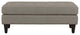 Empress Upholstered Fabric Bench, Granite