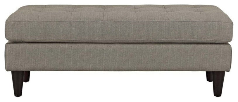 Empress Upholstered Fabric Bench, Granite