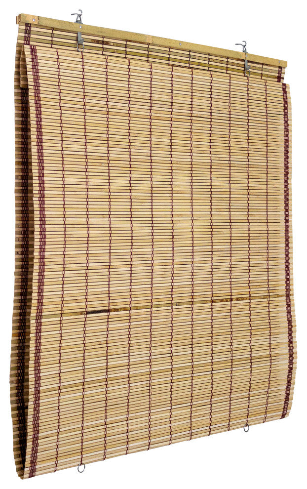 Burnt Bamboo Cordless Window Shade, Tortoise, 60" W